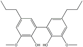3,5'-Dipropyl-5,3'-dimethoxy-1,1'-biphenyl-6,2'-diol,,结构式