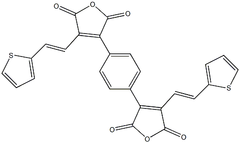 3,3'-[1,4-フェニレン]ビス[4-[2-(2-チエニル)エテニル]フラン-2,5-ジオン] 化学構造式