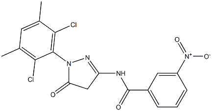 1-(2,6-Dichloro-3,5-dimethylphenyl)-3-(3-nitrobenzoylamino)-5(4H)-pyrazolone 结构式