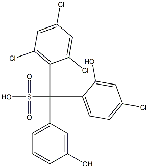 (4-Chloro-2-hydroxyphenyl)(2,4,6-trichlorophenyl)(3-hydroxyphenyl)methanesulfonic acid,,结构式