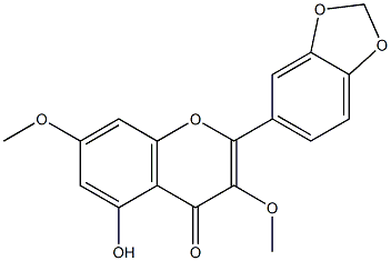 3,7-Dimethoxy-5-hydroxy-3',4'-(methylenedioxy)flavone Structure