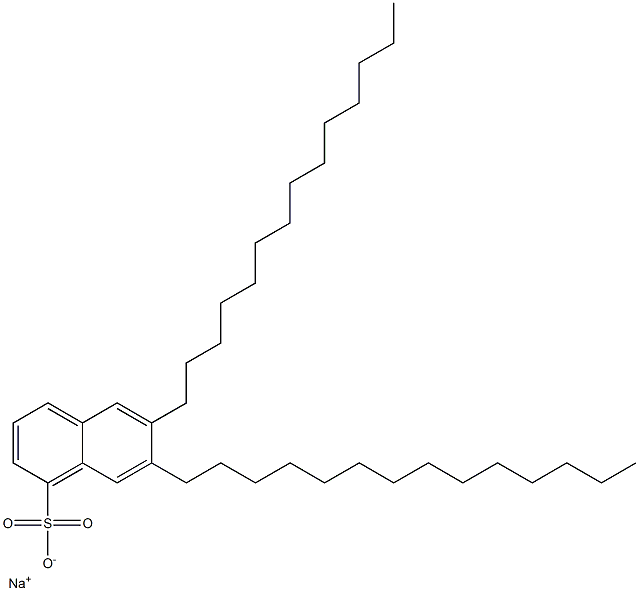 6,7-ジテトラデシル-1-ナフタレンスルホン酸ナトリウム 化学構造式