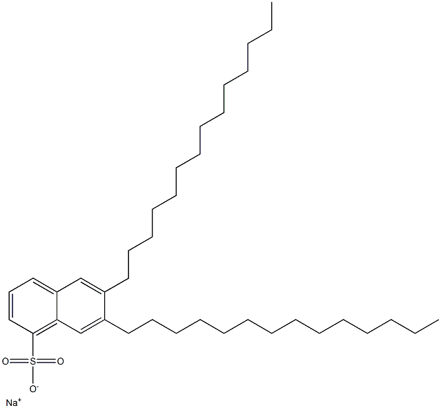 6,7-Ditetradecyl-1-naphthalenesulfonic acid sodium salt,,结构式