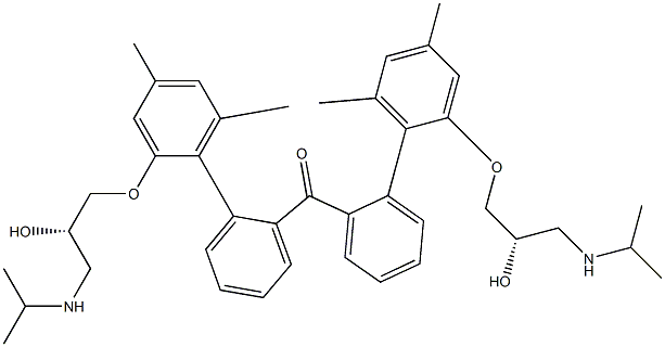 [2-[(S)-2-ヒドロキシ-3-(イソプロピルアミノ)プロピルオキシ]-4,6-ジメチルフェニル]フェニルケトン 化学構造式