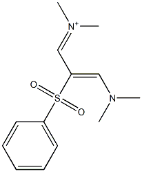 N,N-Dimethyl-3-(dimethylamino)-2-(phenylsulfonyl)-2-propen-1-iminium Struktur