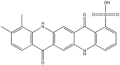 5,7,12,14-テトラヒドロ-10,11-ジメチル-7,14-ジオキソキノ[2,3-b]アクリジン-1-スルホン酸 化学構造式