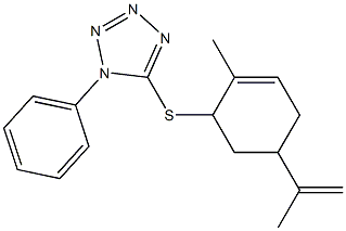 5-(5-Isopropenyl-2-methyl-2-cyclohexenylthio)-1-phenyl-1H-tetrazole Struktur