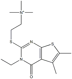  N,N,N-Trimethyl[2-[[[5,6-dimethyl-3-ethyl-3,4-dihydro-4-oxothieno[2,3-d]pyrimidin]-2-yl]thio]ethyl]aminium