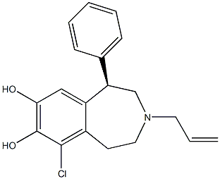 (1R)-3-Allyl-6-chloro-1-phenyl-2,3,4,5-tetrahydro-1H-3-benzazepine-7,8-diol Struktur