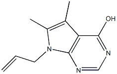 7-(2-プロペニル)-5,6-ジメチル-7H-ピロロ[2,3-d]ピリミジン-4-オール 化学構造式