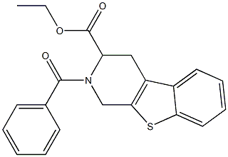 1,2,3,4-Tetrahydro-2-benzoyl[1]benzothieno[2,3-c]pyridine-3-carboxylic acid ethyl ester Structure