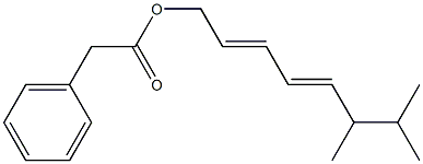 Phenylacetic acid 6,7-dimethyl-2,4-octadienyl ester Struktur