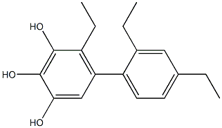 4-Ethyl-5-(2,4-diethylphenyl)benzene-1,2,3-triol Structure