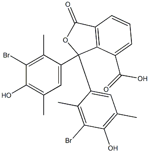 1,1-Bis(3-bromo-4-hydroxy-2,5-dimethylphenyl)-1,3-dihydro-3-oxoisobenzofuran-7-carboxylic acid,,结构式