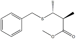 (2S,3R)-3-ベンジルチオ-2-メチルブタン酸メチル 化学構造式