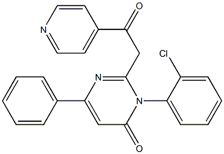 2-[2-オキソ-2-(4-ピリジル)エチル]-3-(2-クロロフェニル)-6-フェニルピリミジン-4(3H)-オン 化学構造式