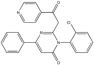 2-[2-Oxo-2-(4-pyridyl)ethyl]-3-(2-chlorophenyl)-6-phenylpyrimidin-4(3H)-one Struktur