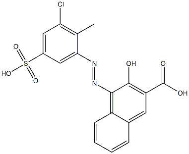 4-[(3-Chloro-2-methyl-5-sulfophenyl)azo]-3-hydroxy-2-naphthalenecarboxylic acid 结构式