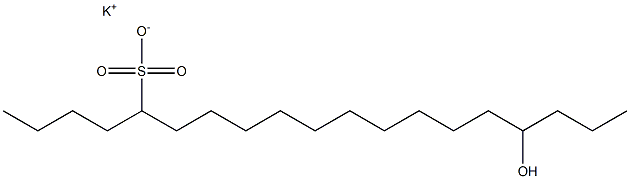 16-Hydroxynonadecane-5-sulfonic acid potassium salt Structure