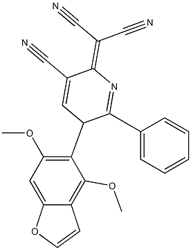 4,6-Dimethoxy-5-[[2-phenyl-5-cyano-3,6-dihydro-6-(dicyanomethylene)pyridin]-3-yl]benzofuran