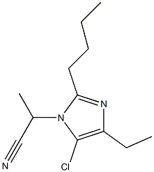 2-Butyl-5-chloro-1-(1-cyanoethyl)-4-ethyl-1H-imidazole,,结构式