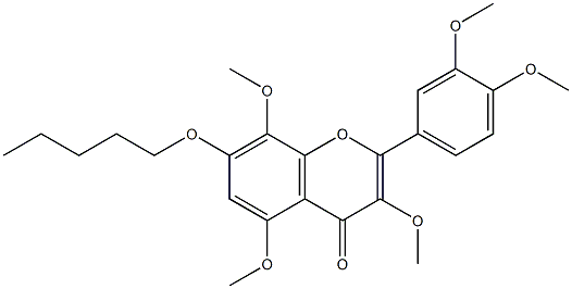 3,3',4',5,8-Pentamethoxy-7-(pentyloxy)flavone Structure