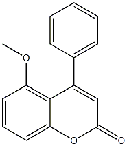 4-フェニル-5-メトキシ-2H-1-ベンゾピラン-2-オン 化学構造式
