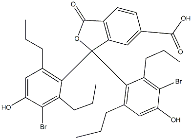 1,1-Bis(3-bromo-4-hydroxy-2,6-dipropylphenyl)-1,3-dihydro-3-oxoisobenzofuran-6-carboxylic acid,,结构式