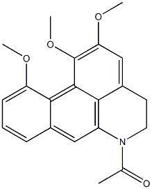 6-Acetyl-1,2,11-trimethoxy-5,6-dihydro-4H-dibenzo[de,g]quinoline Struktur