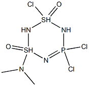 3,5,5-トリクロロ-1-(ジメチルアミノ)-1H,3H-1,3,2,4,6,5-ジチアトリアザホスホリン1,3-ジオキシド 化学構造式