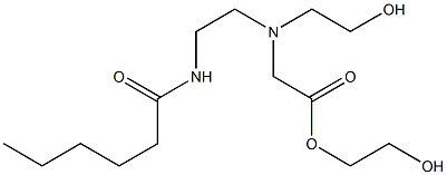N-[2-(Hexanoylamino)ethyl]-N-(2-hydroxyethyl)aminoacetic acid 2-hydroxyethyl ester Struktur