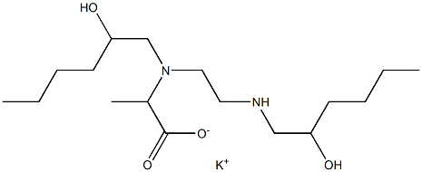 2-[N-(2-Hydroxyhexyl)-N-[2-(2-hydroxyhexylamino)ethyl]amino]propionic acid potassium salt Structure