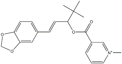 3-[[[(E)-1-(3,4-Methylenedioxyphenyl)-4,4-dimethyl-1-penten-3-yl]oxy]carbonyl]-1-methylpyridinium 结构式