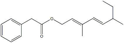 Phenylacetic acid 3,6-dimethyl-2,4-octadienyl ester Struktur