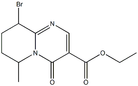 6-Methyl-6,7,8,9-tetrahydro-9-bromo-4-oxo-4H-pyrido[1,2-a]pyrimidine-3-carboxylic acid ethyl ester Struktur
