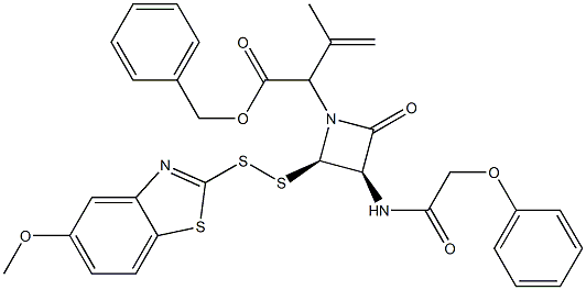 3-Methyl-2-[(3R,4R)-2-oxo-3-[(phenoxyacetyl)amino]-4-[(5-methoxybenzothiazol-2-yl)dithio]azetidin-1-yl]-3-butenoic acid benzyl ester Structure