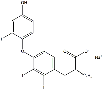 (R)-2-Amino-3-[4-(4-hydroxy-2-iodophenoxy)-2,3-diiodophenyl]propanoic acid sodium salt Structure