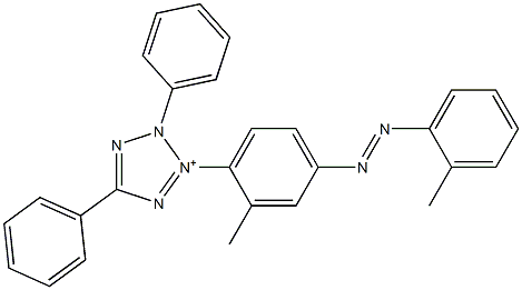 2,5-Diphenyl-3-[4-[(o-tolyl)azo]-2-methylphenyl]-2H-tetrazol-3-ium,,结构式