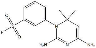 2,4-Diamino-6,6-dimethyl-5,6-dihydro-5-(3-fluorosulfonylphenyl)-1,3,5-triazine,,结构式