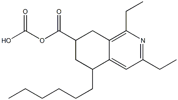 5,6,7,8-テトラヒドロ-5-ヘキシルイソキノリン-7,7-ジカルボン酸ジエチル 化学構造式