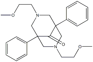 3,7-Bis(2-methoxyethyl)-1,5-diphenyl-3,7-diazabicyclo[3.3.1]nonan-9-one Structure