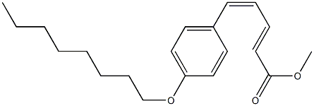 (2E,4Z)-5-(p-オクチルオキシフェニル)-2,4-ペンタジエン酸メチル 化学構造式