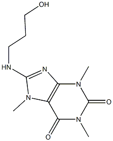 3,7-Dihydro-8-[(3-hydroxypropyl)amino]-1,3,7-trimethyl-1H-purine-2,6-dione,,结构式