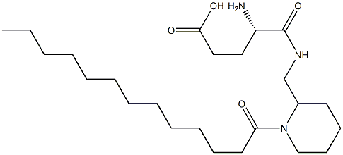 (4S)-4-Amino-5-[[(1-tridecanoyl-2-piperidinyl)methyl]amino]-5-oxopentanoic acid,,结构式