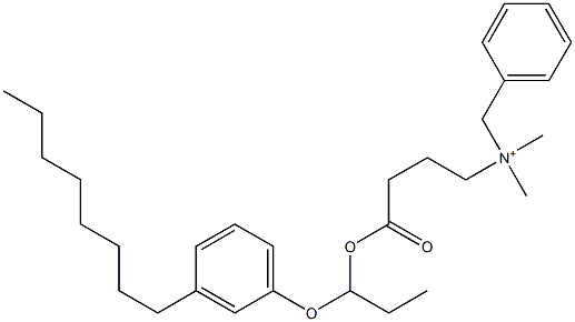 N,N-Dimethyl-N-benzyl-N-[3-[[1-(3-octylphenyloxy)propyl]oxycarbonyl]propyl]aminium Structure