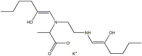 2-[N-(2-Hydroxy-1-hexenyl)-N-[2-(2-hydroxy-1-hexenylamino)ethyl]amino]propionic acid potassium salt Structure