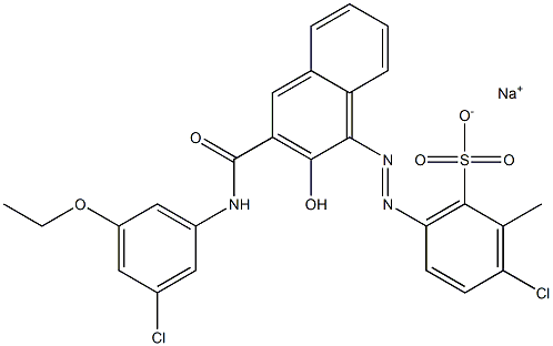 3-Chloro-2-methyl-6-[[3-[[(3-chloro-5-ethoxyphenyl)amino]carbonyl]-2-hydroxy-1-naphtyl]azo]benzenesulfonic acid sodium salt