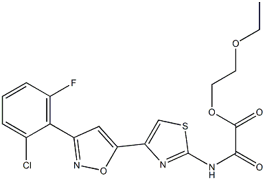 N-[4-[3-(2-Chloro-6-fluorophenyl)-5-isoxazolyl]-2-thiazolyl]oxamidic acid 2-ethoxyethyl ester Structure