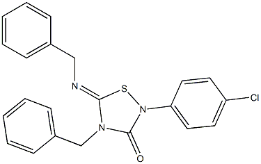 2-(4-Chlorophenyl)-4-benzyl-5-(benzylimino)-1,2,4-thiadiazolidin-3-one|