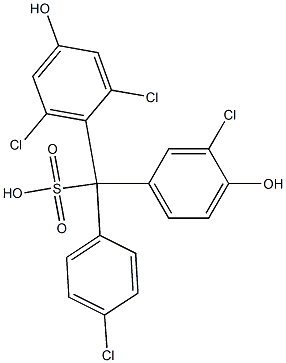 (4-Chlorophenyl)(3-chloro-4-hydroxyphenyl)(2,6-dichloro-4-hydroxyphenyl)methanesulfonic acid Struktur